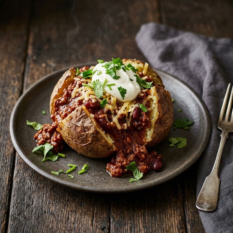 Chilli Con Carne on Baked Potato